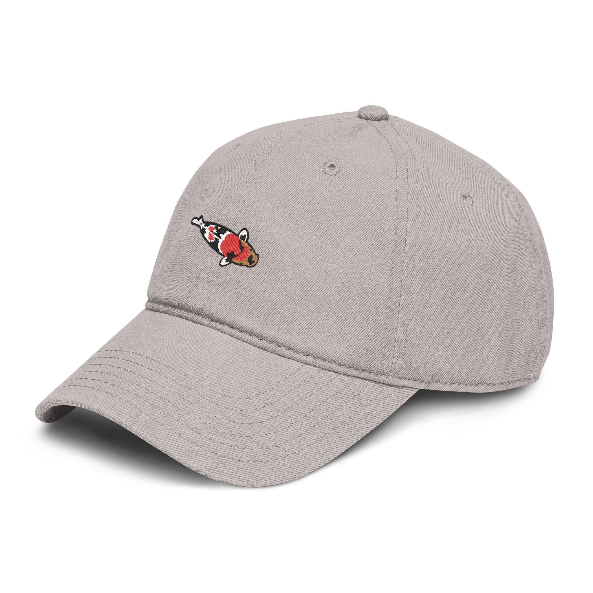 Koi Embroidered Garment-Washed Baseball Cap