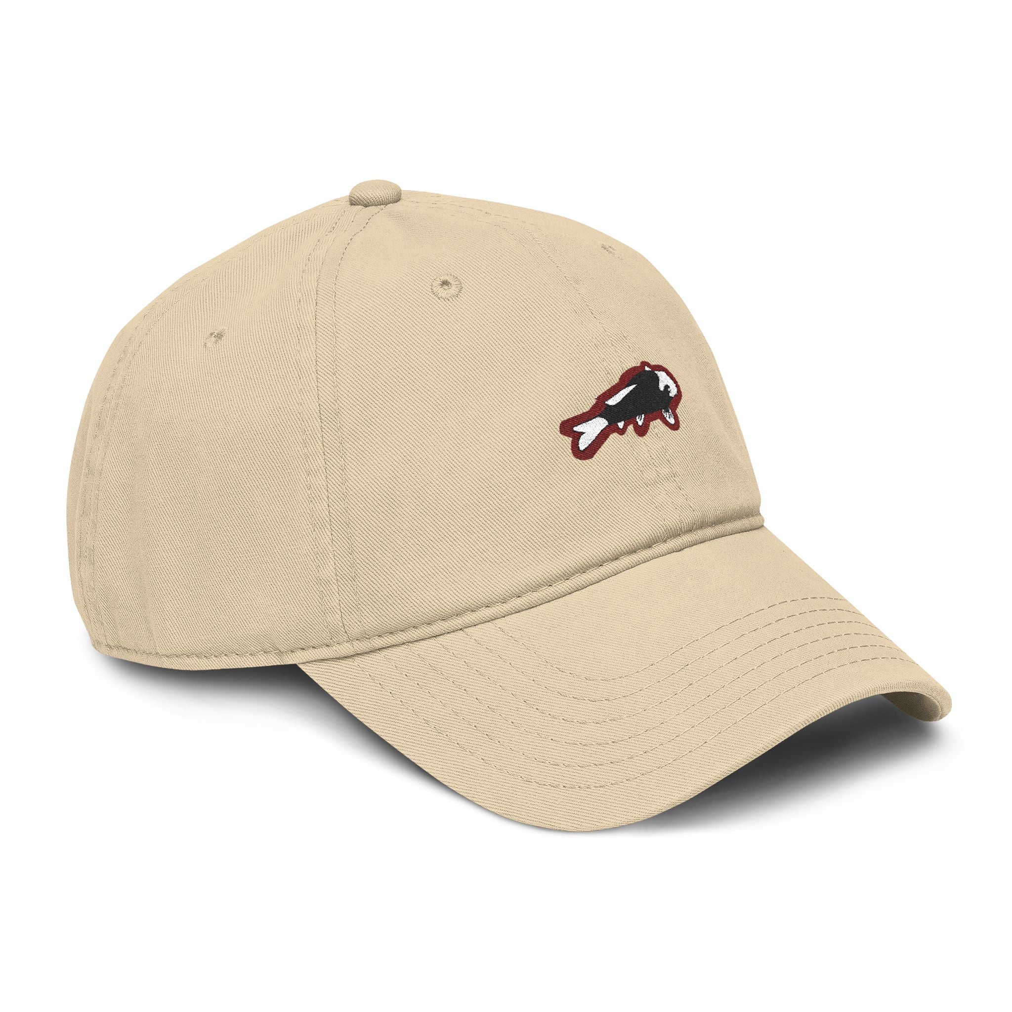Koi Fish Embroidered Washed Baseball Cap