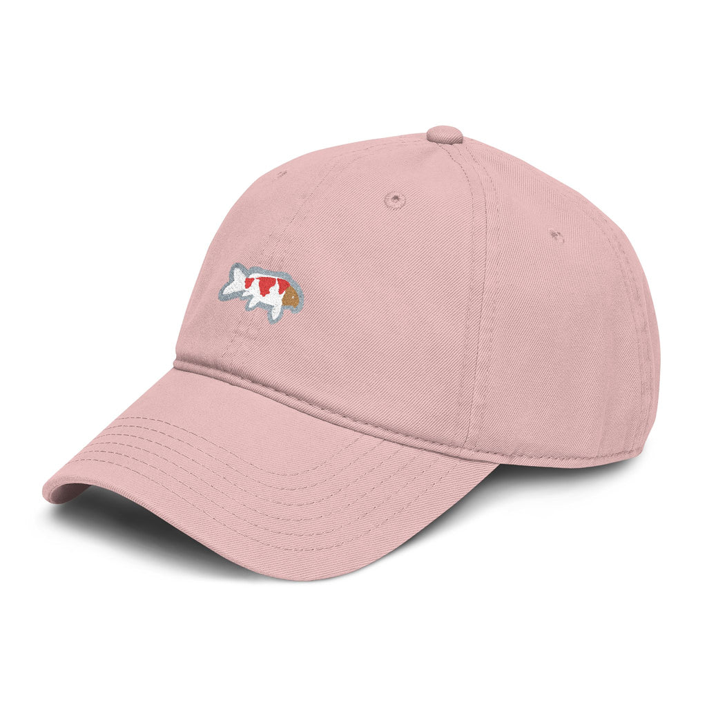 Baseball Cap Wth Minimalist Embroidered Japanese Koi Fish Logo Design