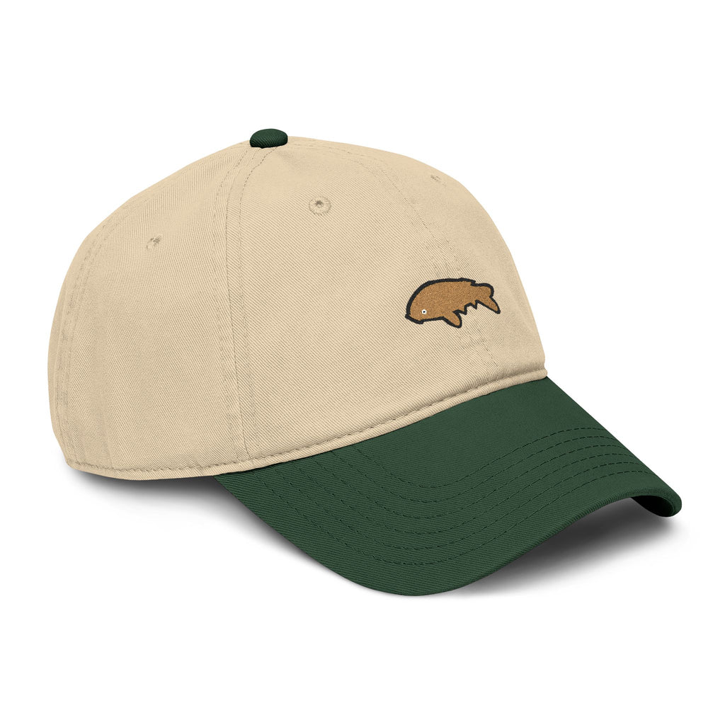 Washed Baseball Cap with Embroidered Fish – Vintage Outdoor Fishing Hat