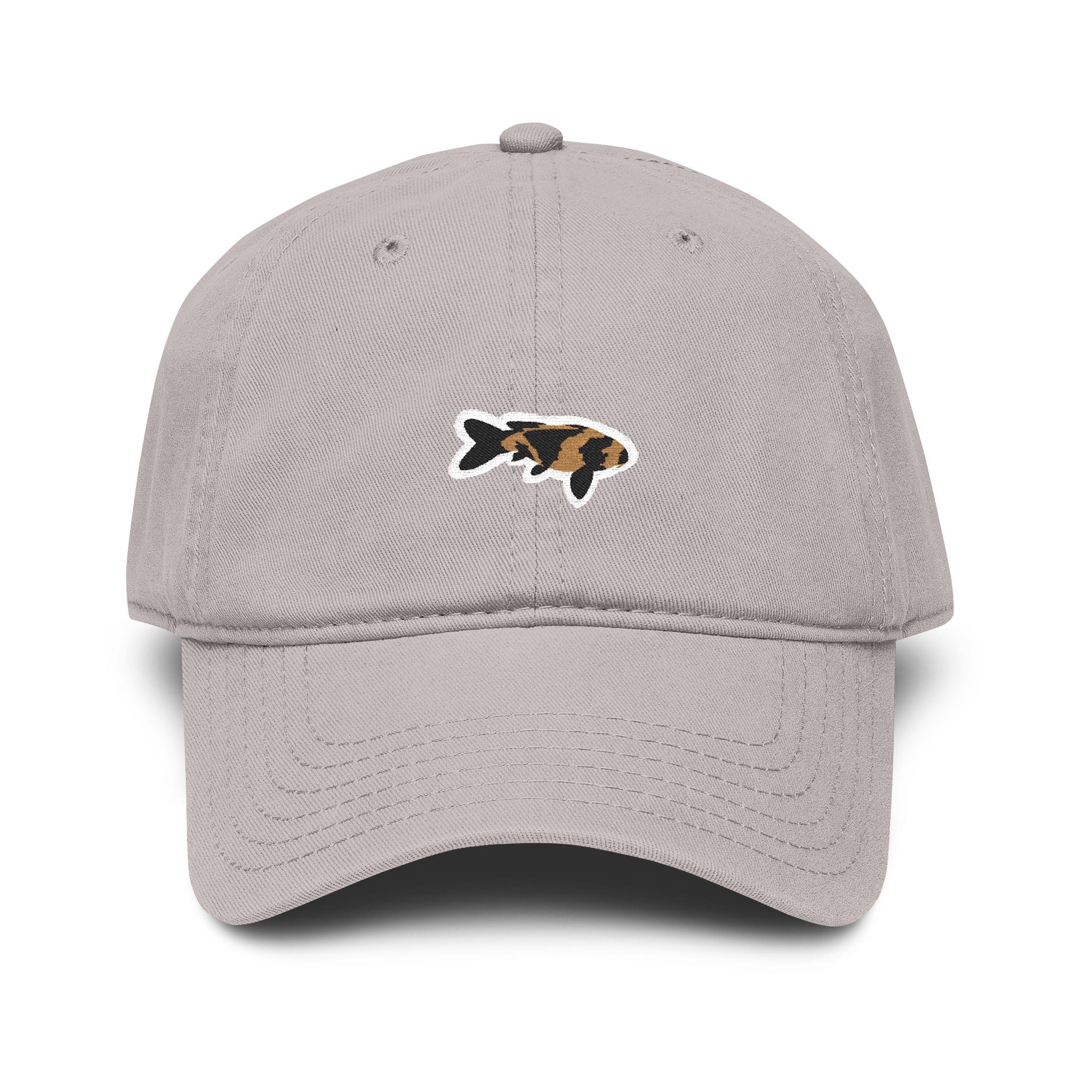 Koi Fish Embroidered Washed Baseball Cap — Casual Outdoor Fishing Hat