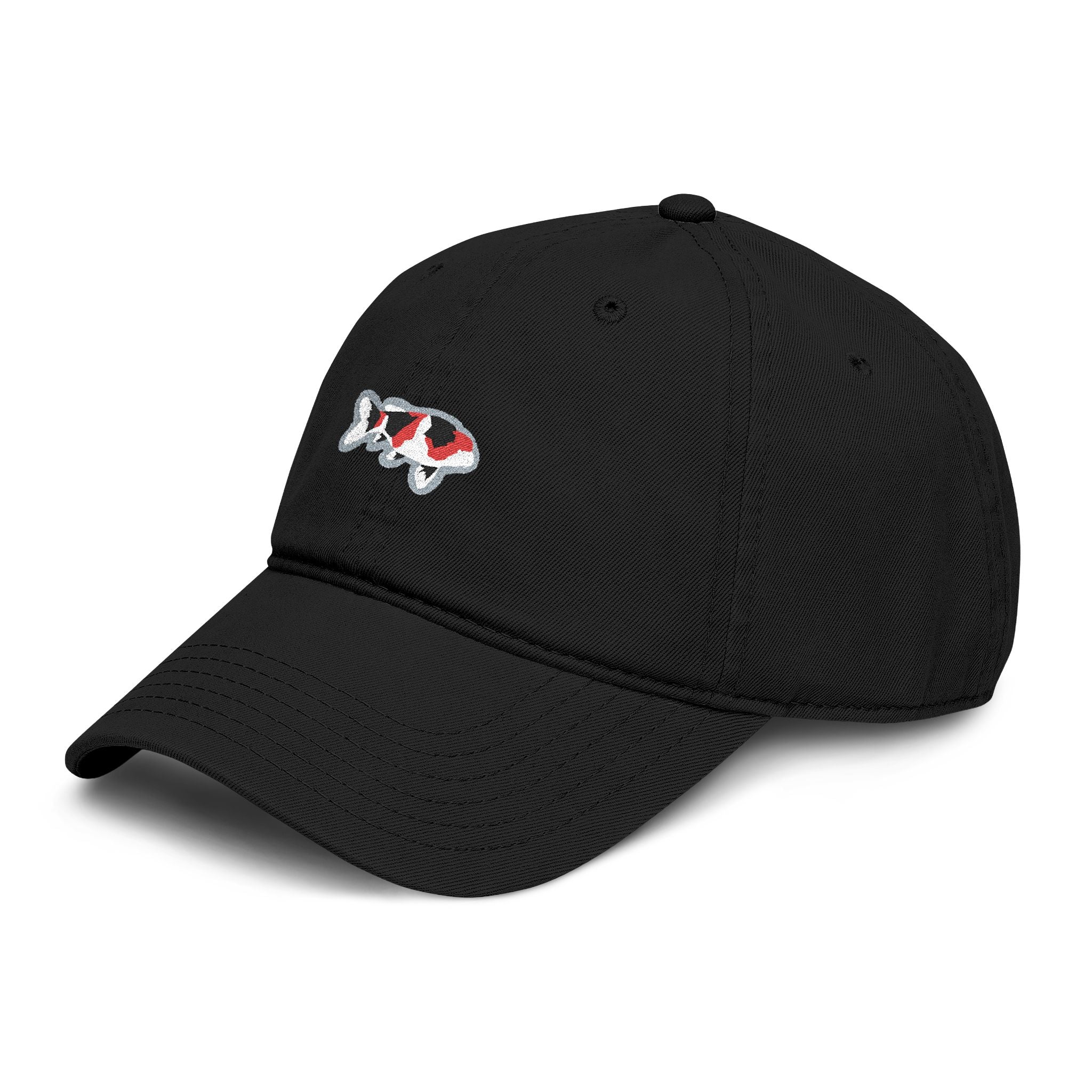 Koi Fish Embroidered Washed Baseball Cap