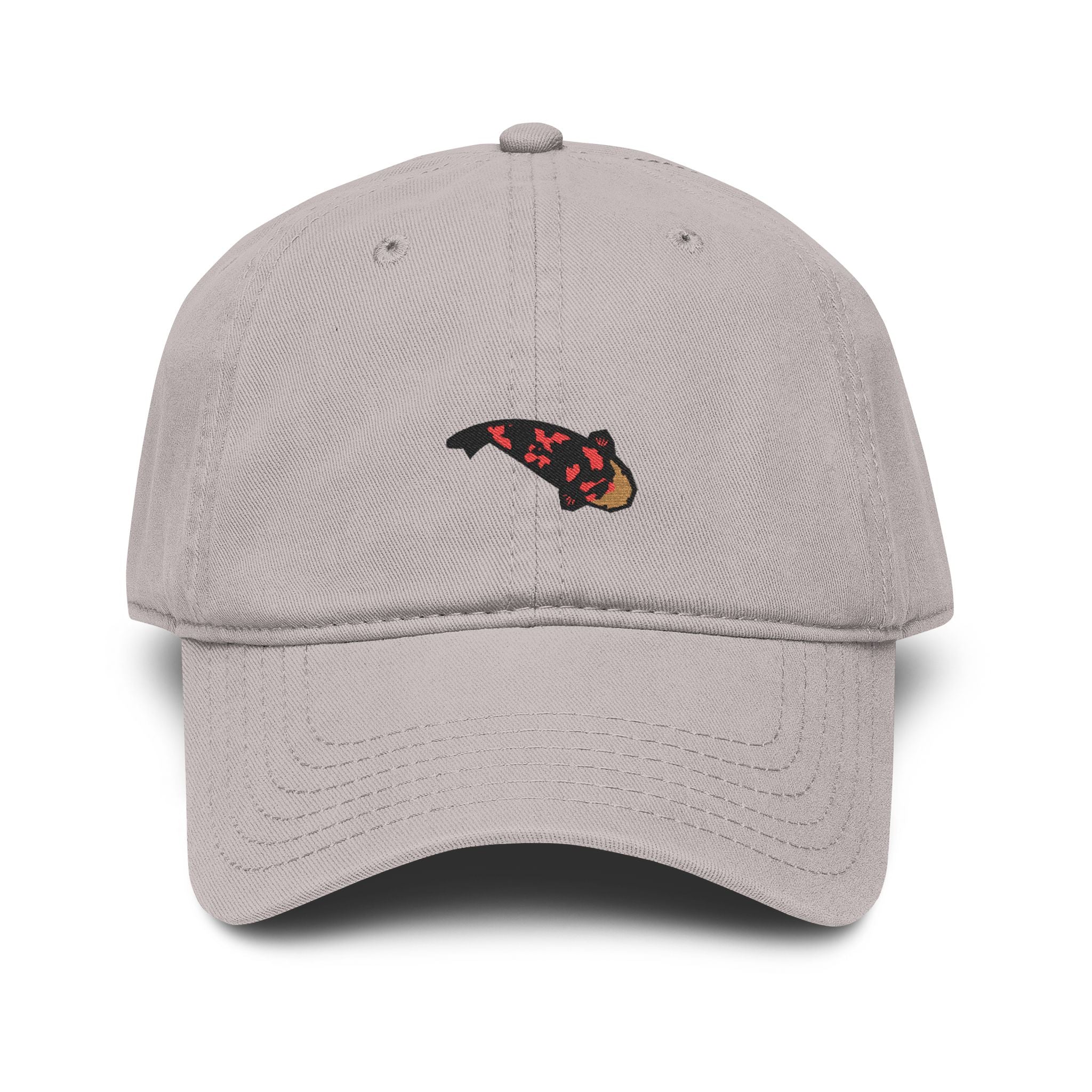 Koi Fish Embroidered Washed Baseball Cap — Vintage Casual Hat for Outdoors & Everyday Wear