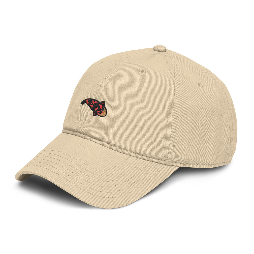Washed Baseball Cap with Embroidered Koi Fish — Casual Vintage Dad Hat