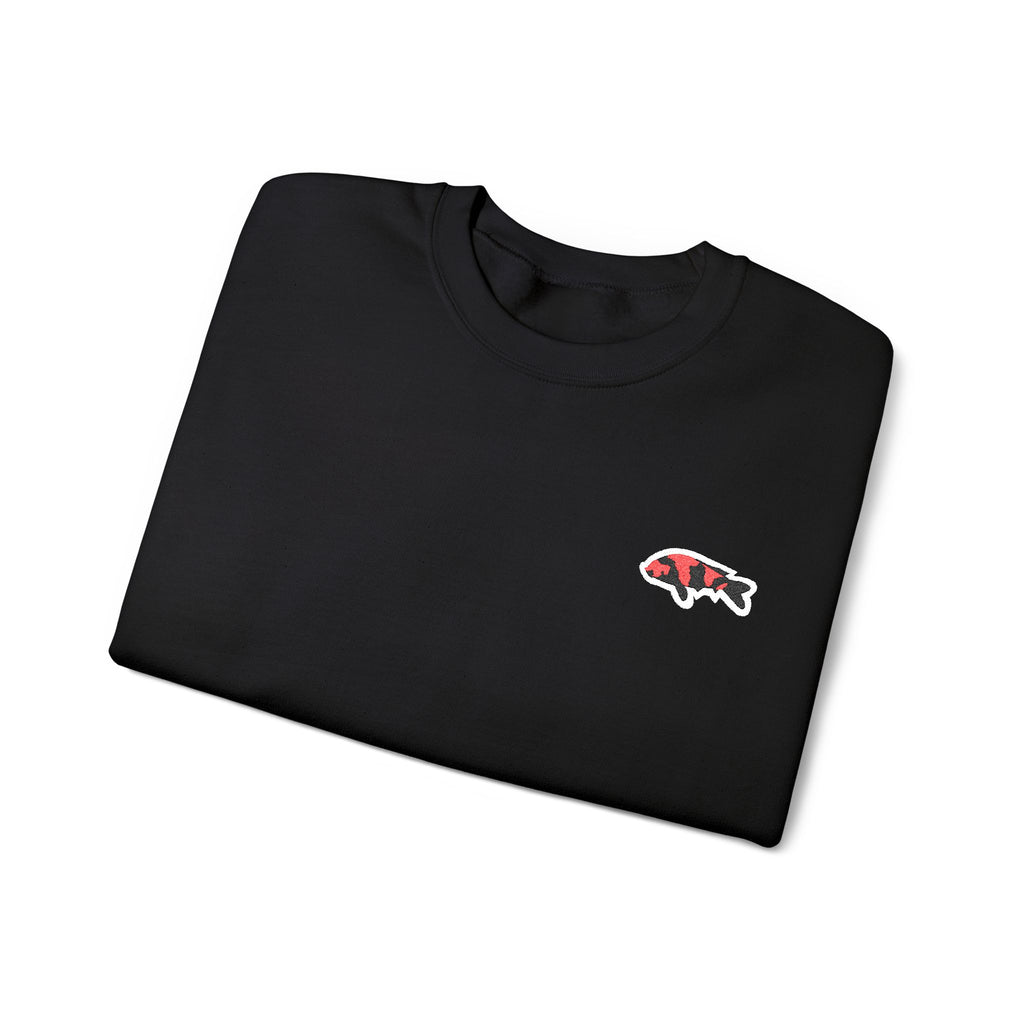 Koi Fish Embroidered Crewneck Sweatshirt — Minimal Japanese-Inspired Streetwear