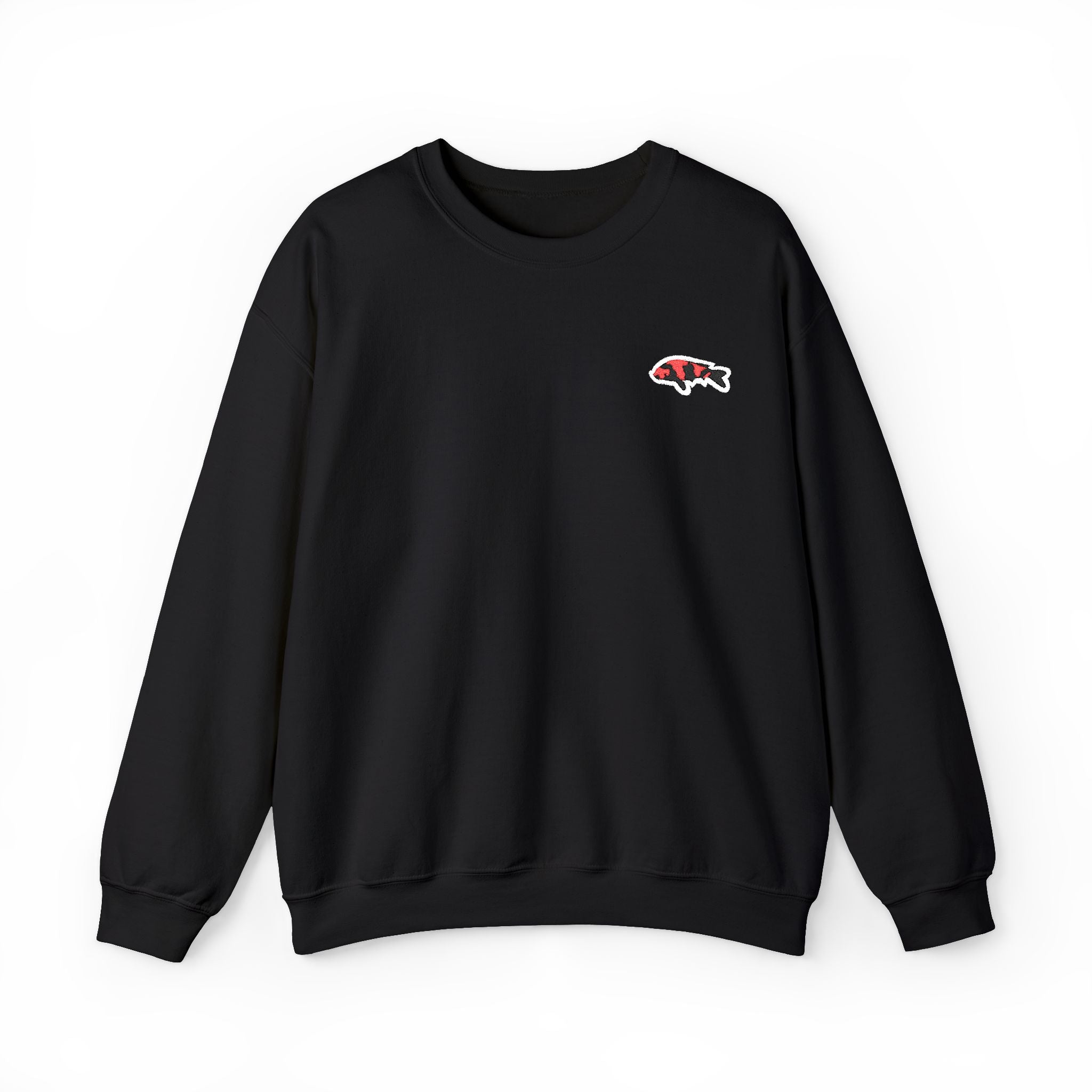 Koi Fish Embroidered Crewneck Sweatshirt — Minimal Japanese-Inspired Streetwear