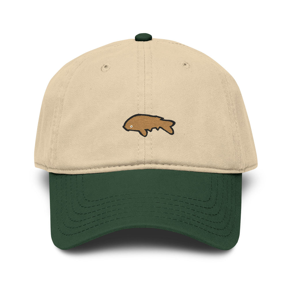 Washed Baseball Cap with Embroidered Fish – Vintage Outdoor Fishing Hat
