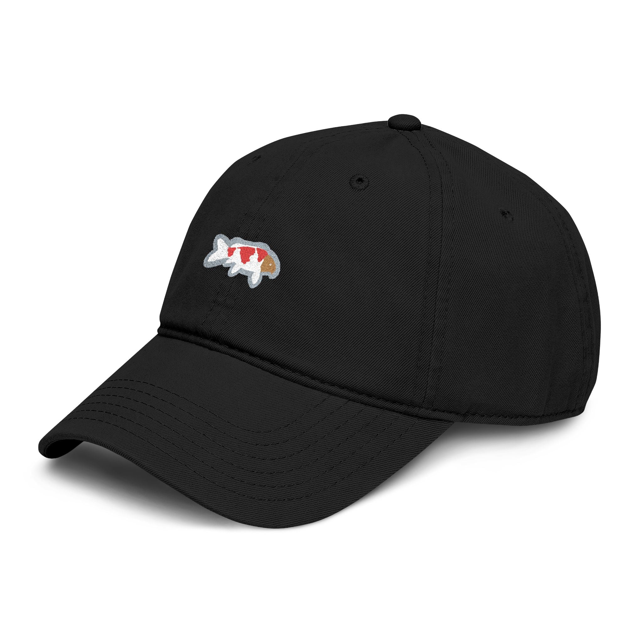 Koi Fish Embroidered Washed Baseball Cap