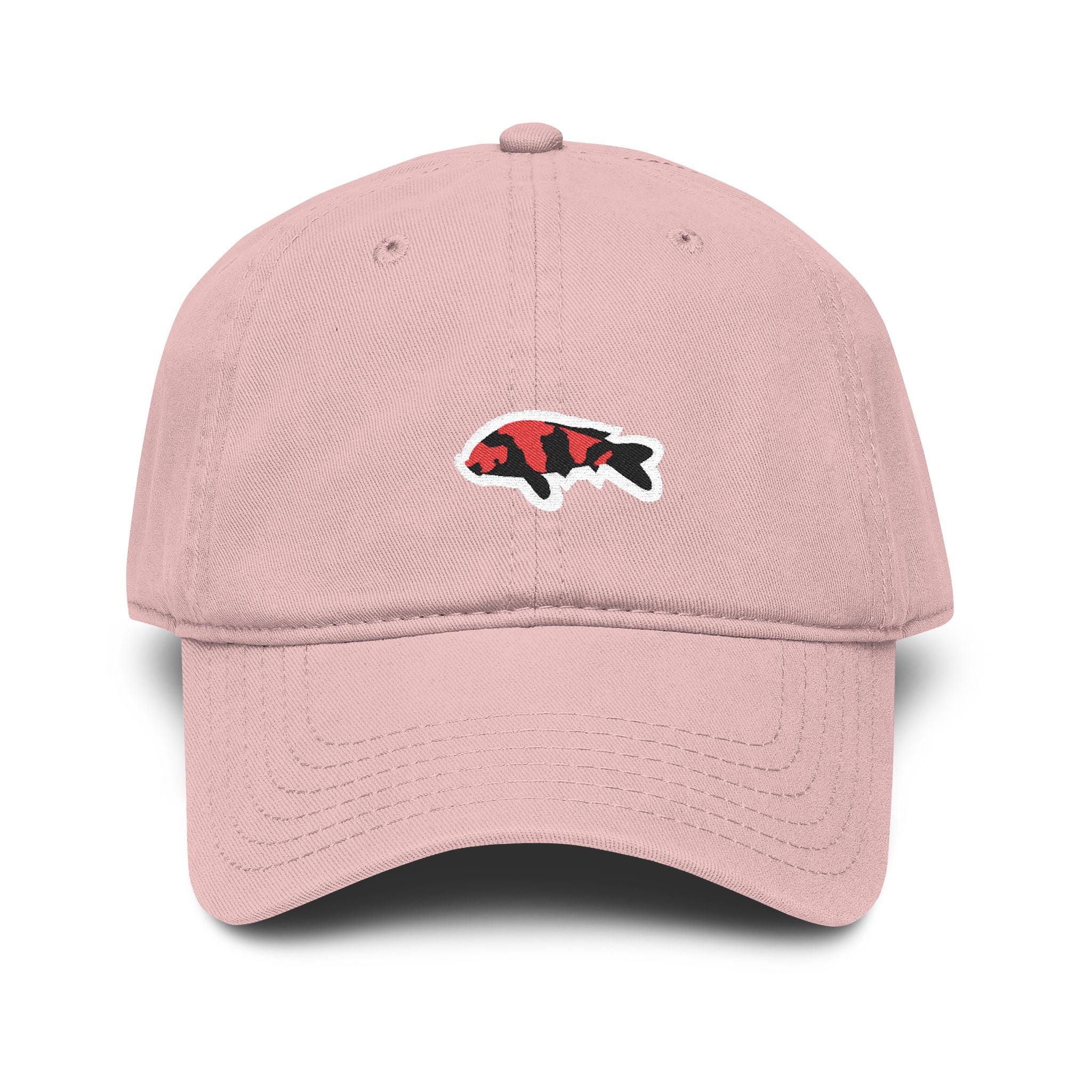 Koi Fish Embroidered Washed Baseball Cap