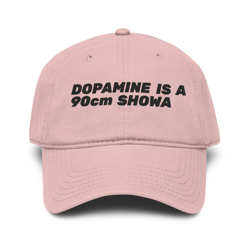 Washed Baseball Cap — "DOPAMINE IS A 90cm SHOWA" Embroidered Dad Hat
