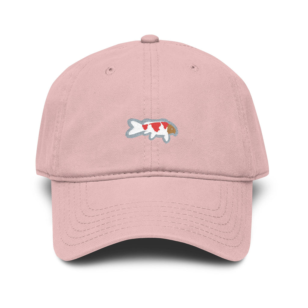 Baseball Cap Wth Minimalist Embroidered Japanese Koi Fish Logo Design