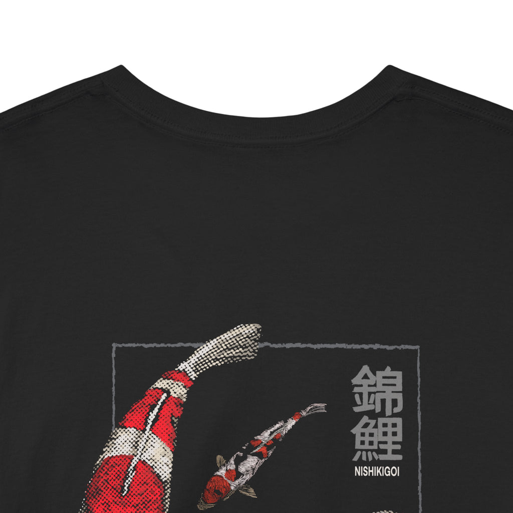 Koi Fish Unisex Cotton Tee - Artistic Graphic Shirt, Relaxed Fit, Casualwear, Unique Gift for Nature Lovers, Eco-Friendly Fashion