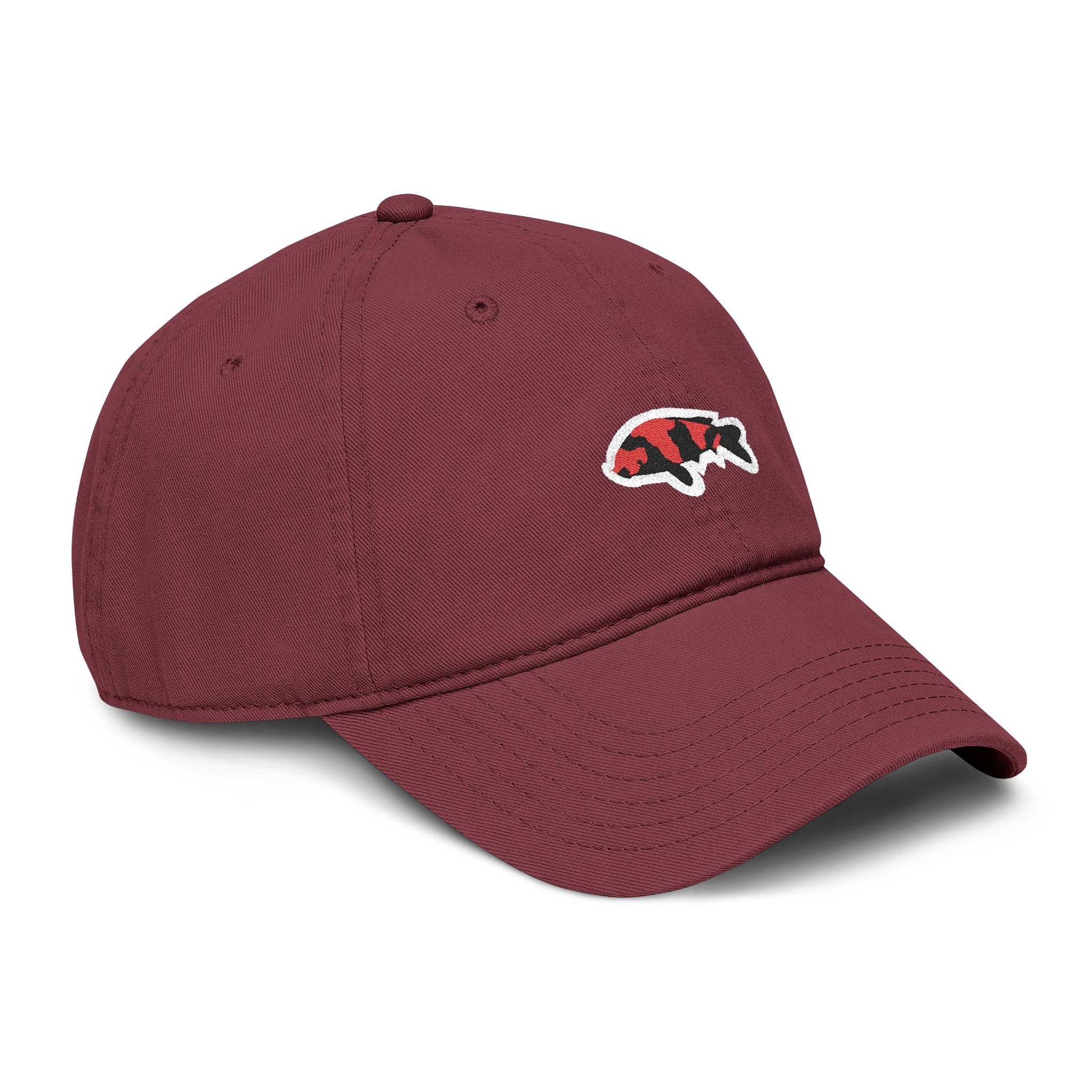 Koi Fish Embroidered Baseball Cap — Washed Cotton Dad Hat