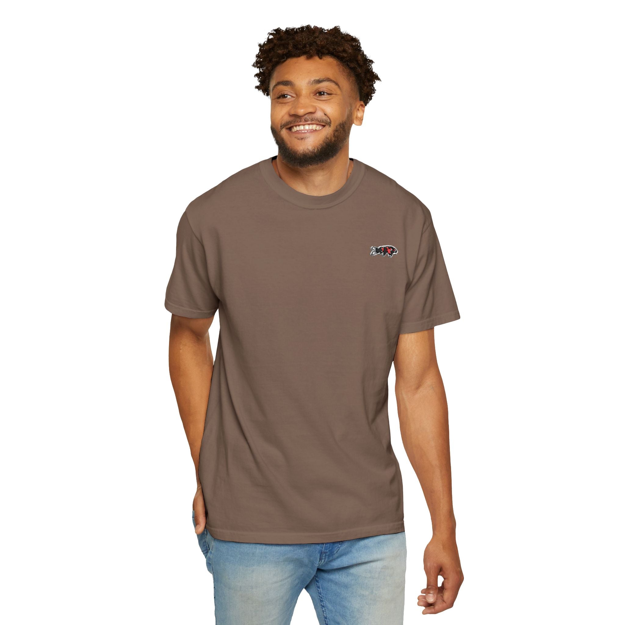 Embroidered Japanese Koi Fish Logo Design T-Shirt