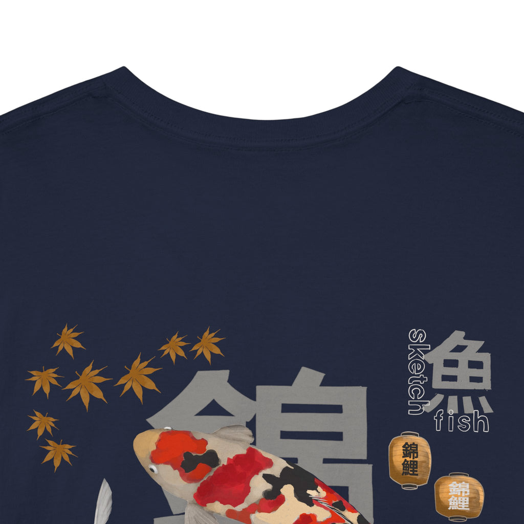 Koi Fish Graphic Tee for Nature Lovers, Unisex Heavy Cotton Shirt, Casual Wear, Japanese Culture Inspired, Perfect Gift