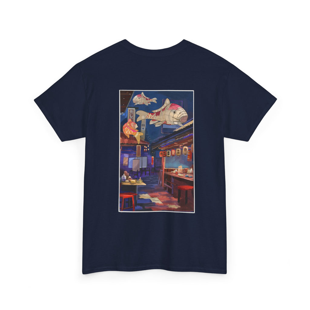 Artistic Unisex Heavy Cotton Tee - Vibrant Street Scene, Casual Wear, Gift for Art Lovers, Unique Fashion, Perfect for Summer