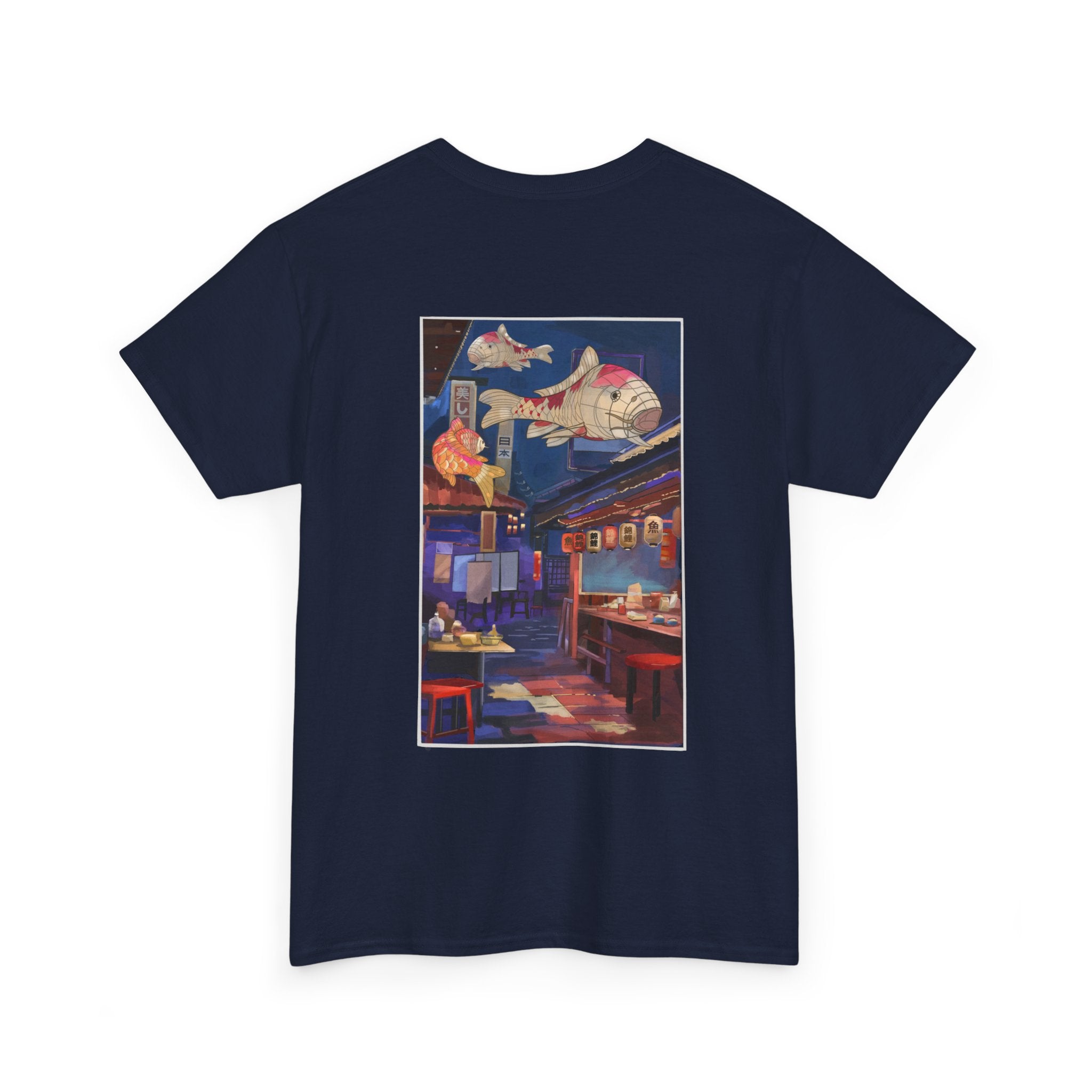 Artistic Unisex Heavy Cotton Tee - Vibrant Street Scene, Casual Wear, Gift for Art Lovers, Unique Fashion, Perfect for Summer
