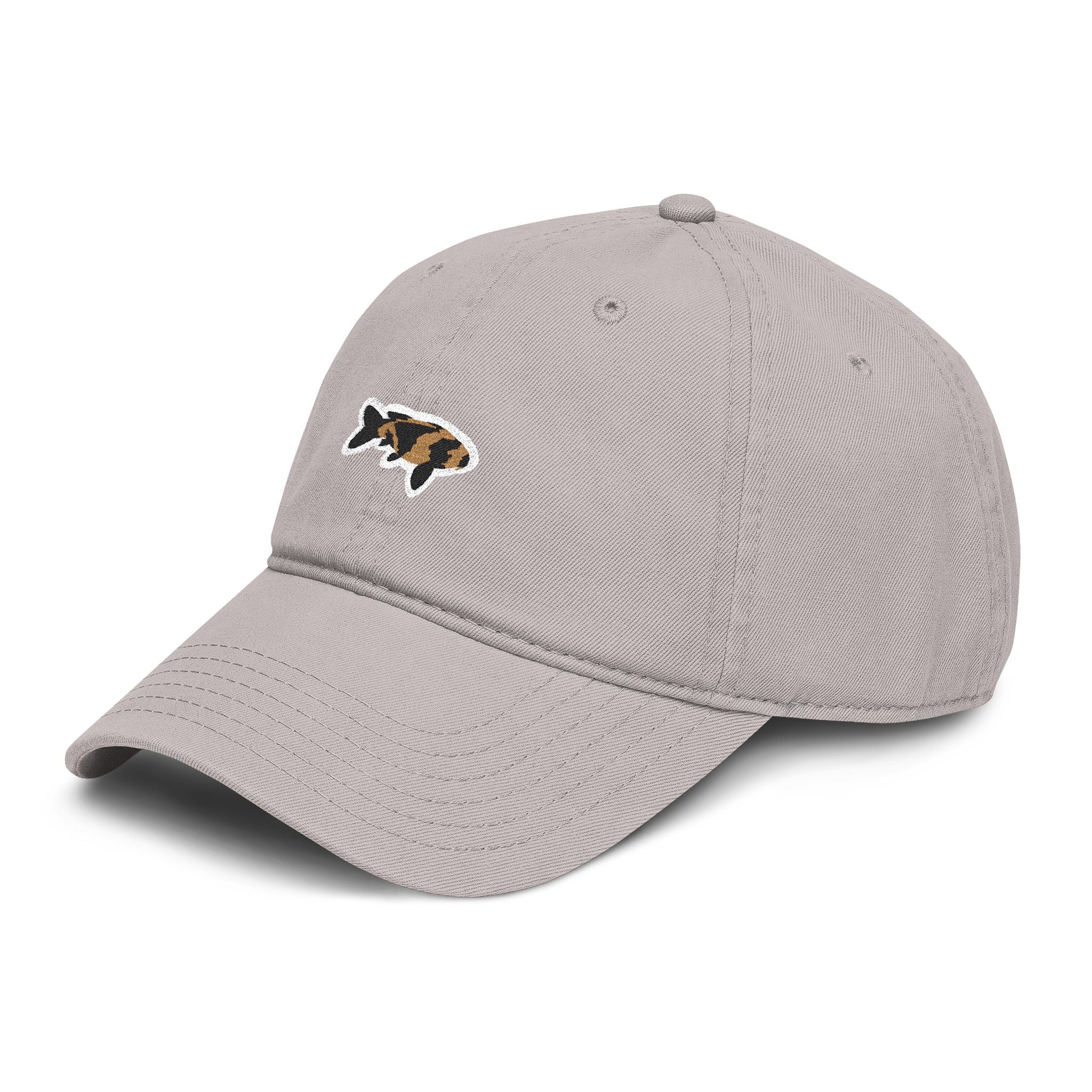 Koi Fish Embroidered Washed Baseball Cap — Casual Outdoor Fishing Hat