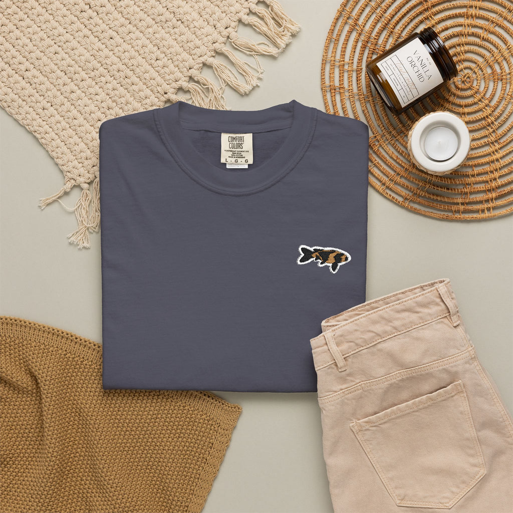 Embroidered Japanese Koi Fish Logo T‑Shirt