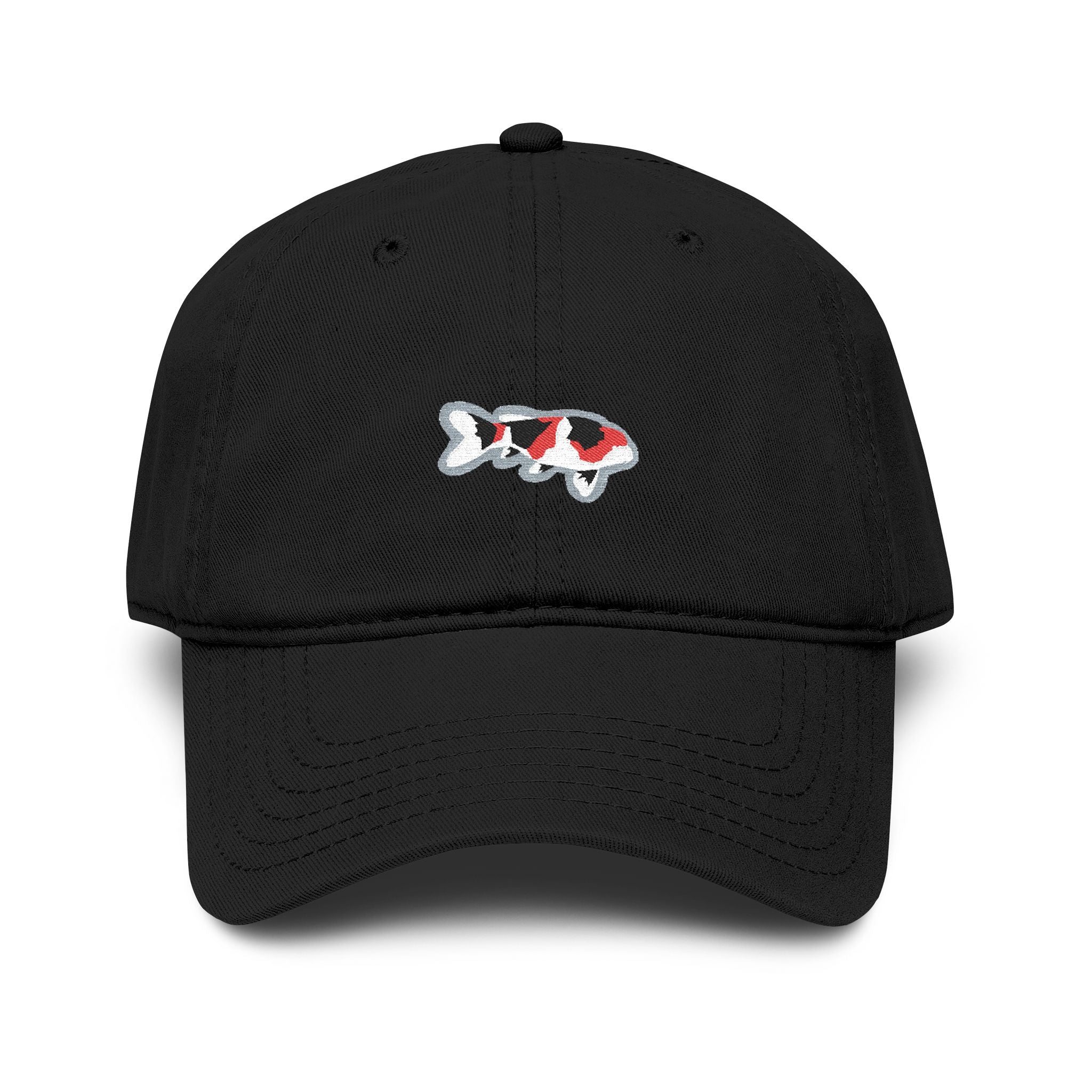 Koi Fish Embroidered Washed Baseball Cap
