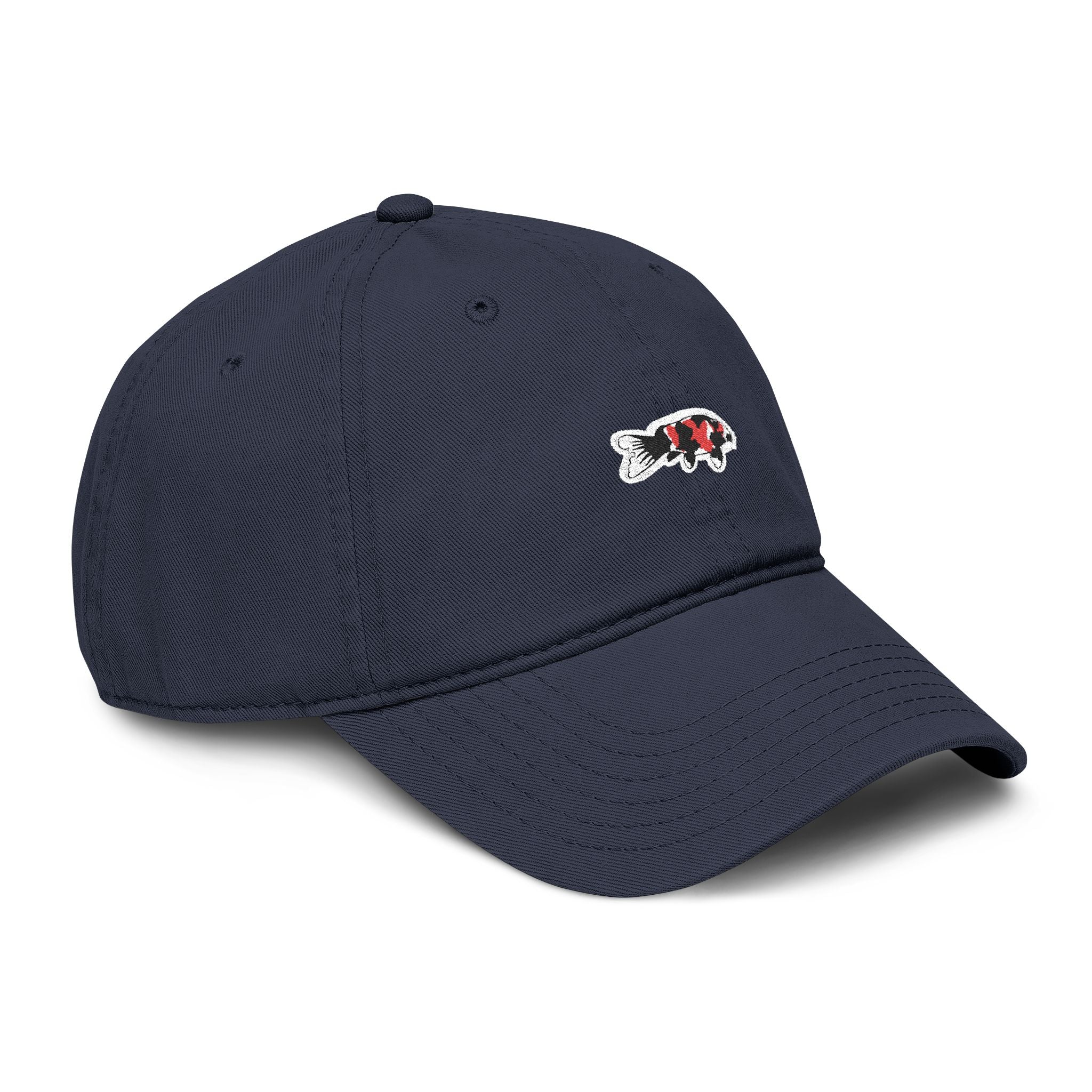 Koi Fish Embroidered Washed Baseball Cap