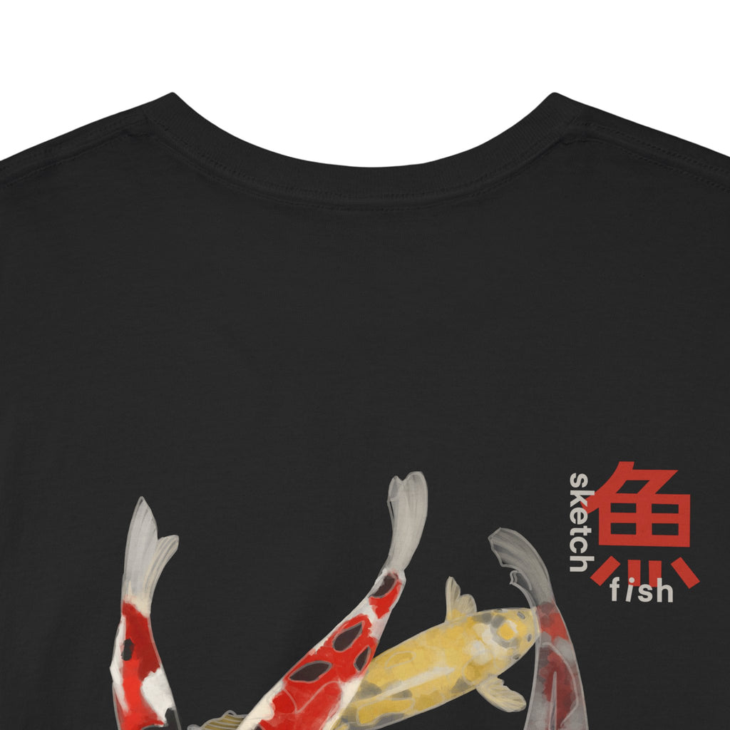 Nishikigoi Unisex Heavy Cotton Tee, Koi Fish T-Shirt for Nature Lovers, Casual Wear, Unique Gift, Japanese Aesthetic Apparel
