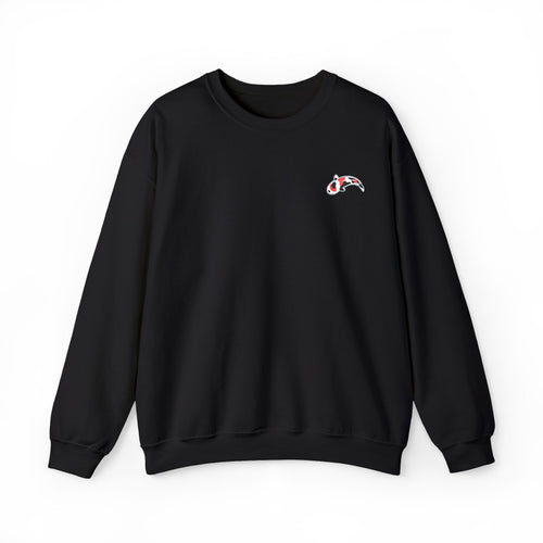 Crewneck Sweatshirt — Embroidered Japanese Koi Fish Design