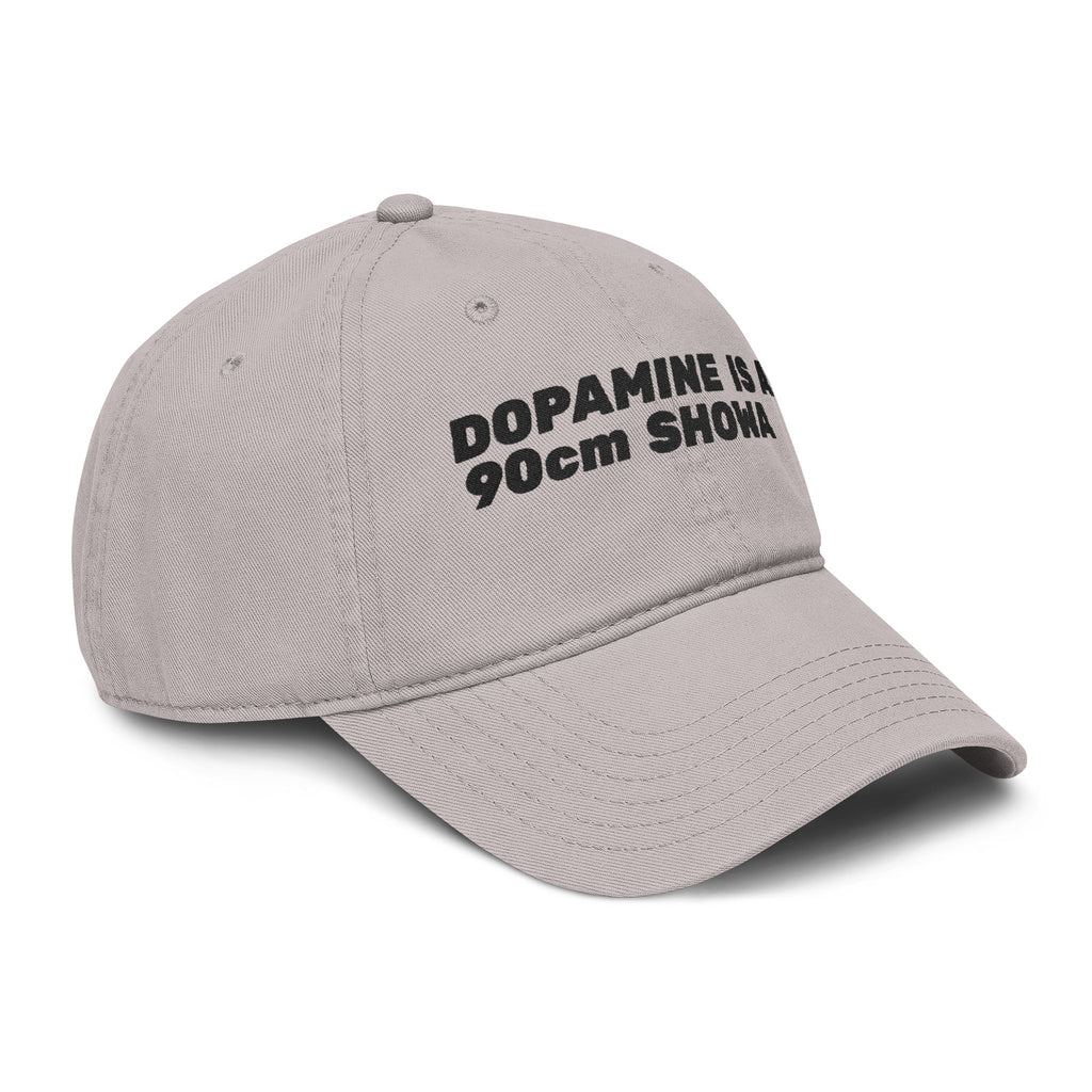 Washed Baseball Cap — "DOPAMINE IS A 90cm SHOWA" Embroidered Dad Hat