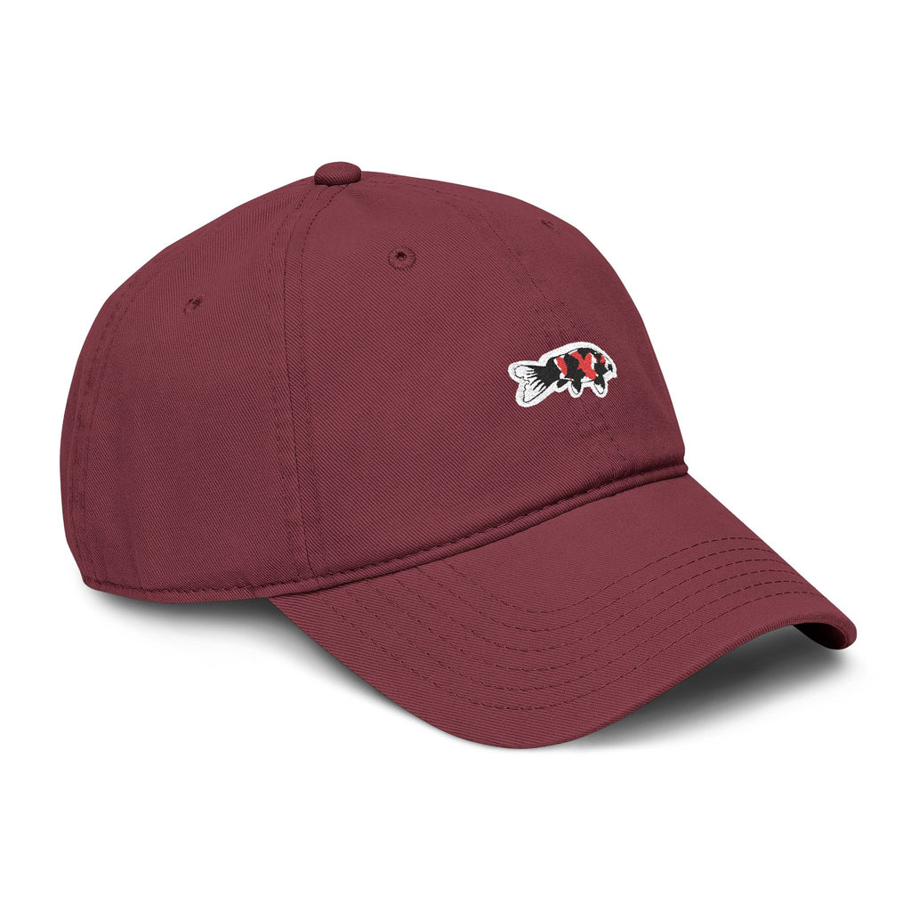 Washed Baseball Cap with Cute Koi Fish Embroidery — Casual Dad Hat for Japanese Koi Fish Lover
