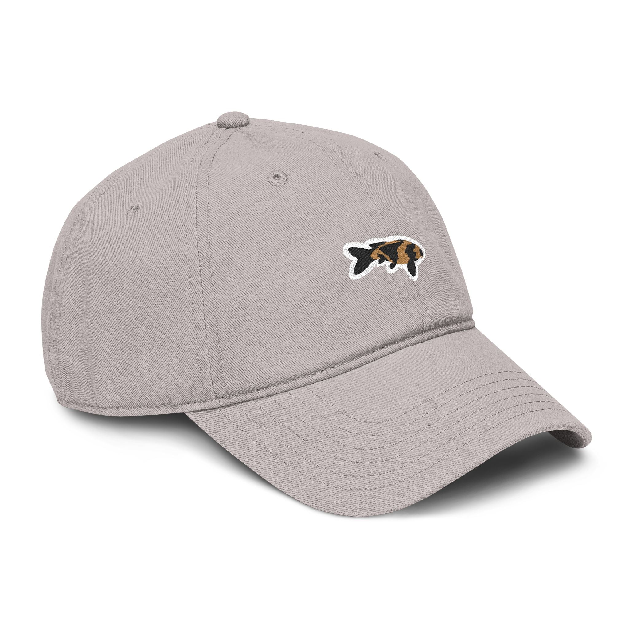 Koi Fish Embroidered Washed Baseball Cap — Casual Outdoor Fishing Hat