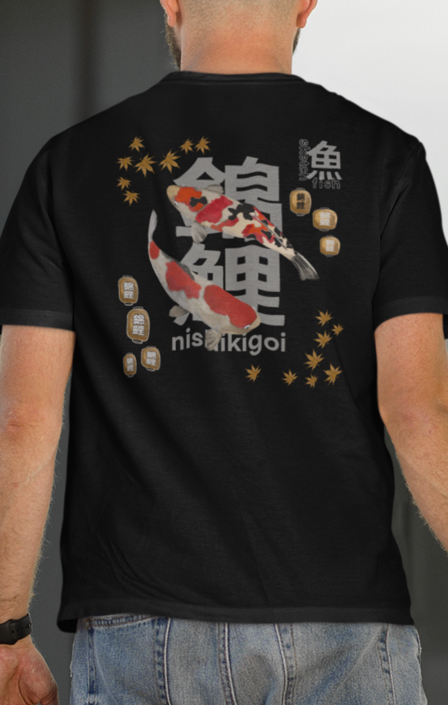 Koi Fish Graphic Tee for Nature Lovers, Unisex Heavy Cotton Shirt, Casual Wear, Japanese Culture Inspired, Perfect Gift