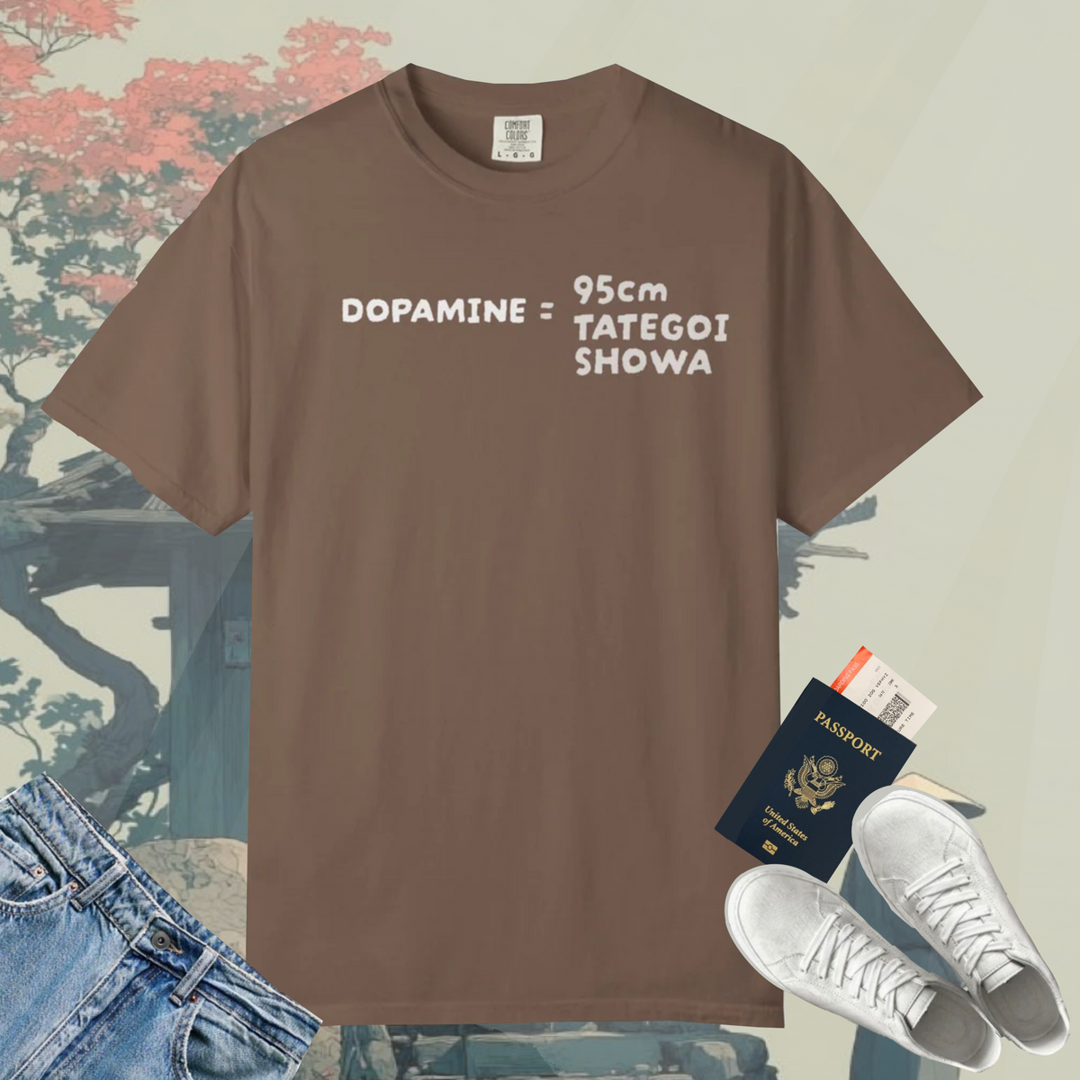 Dopamine = 95cm T-Shirt — Retro Japanese Text Graphic Tee