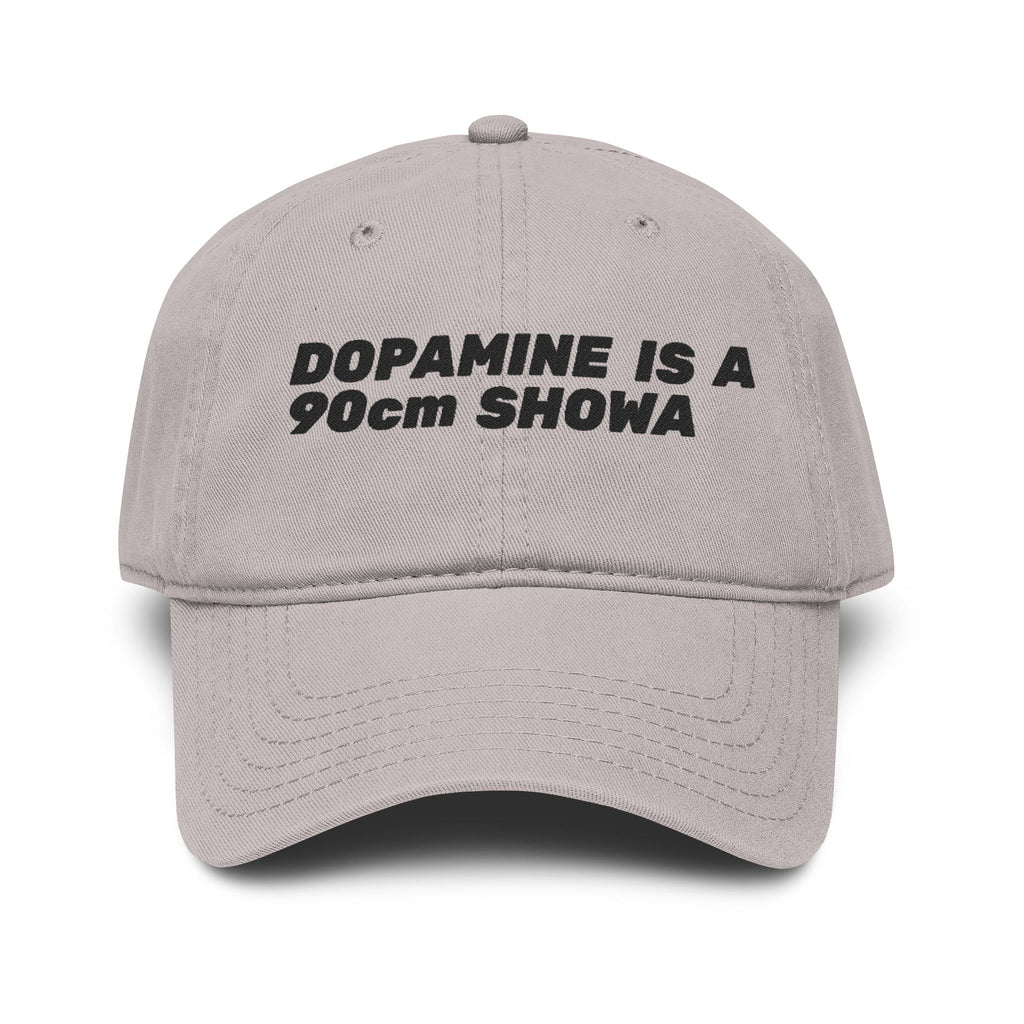 Washed Baseball Cap — "DOPAMINE IS A 90cm SHOWA" Embroidered Dad Hat