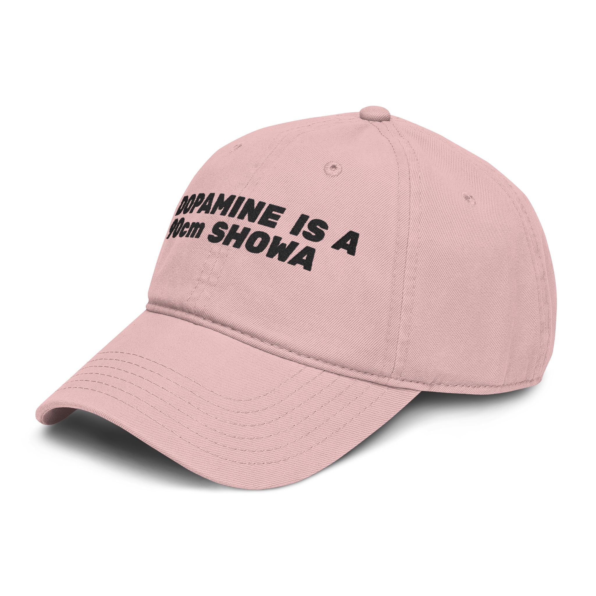 Washed Baseball Cap — "DOPAMINE IS A 90cm SHOWA" Embroidered Dad Hat