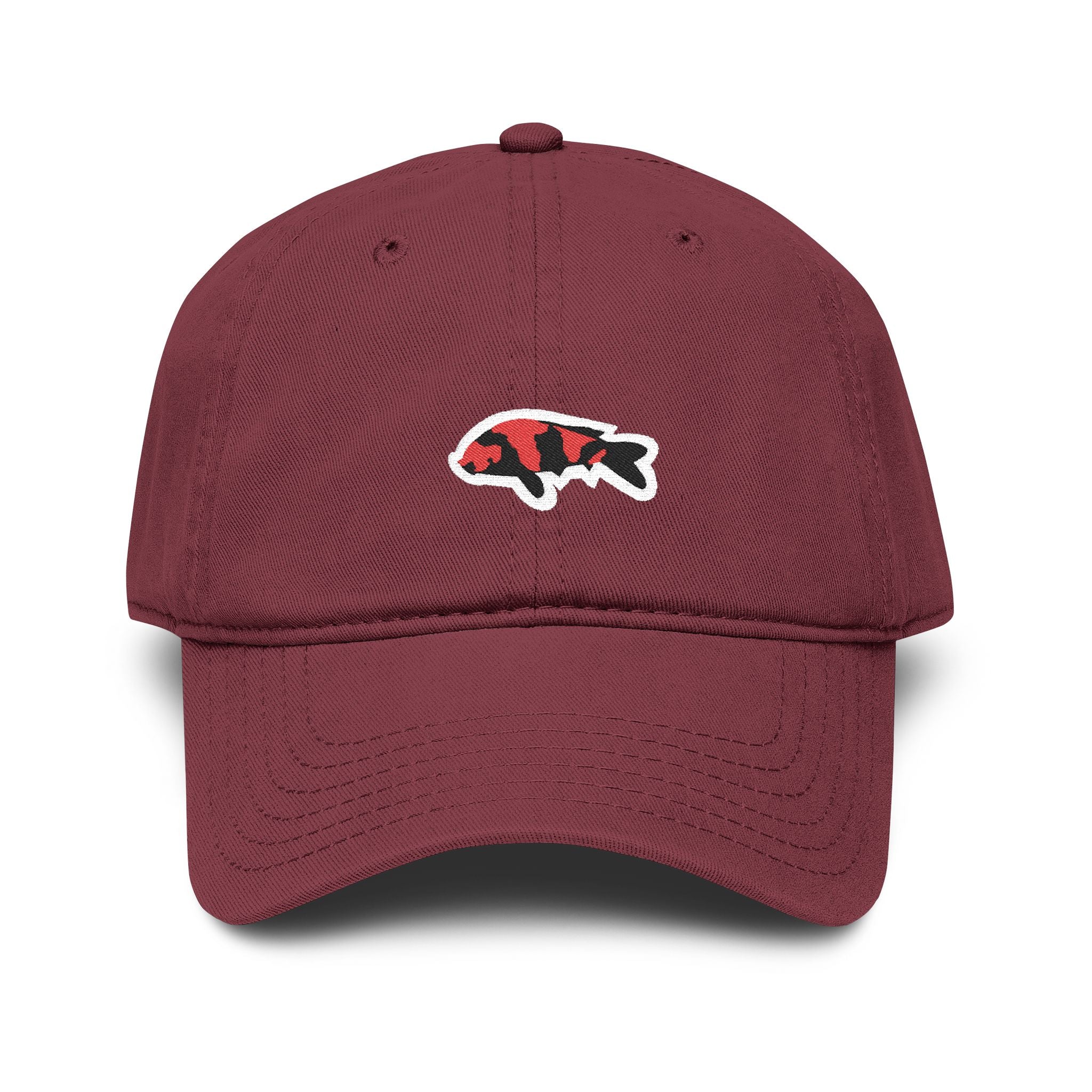 Koi Fish Embroidered Baseball Cap — Washed Cotton Dad Hat