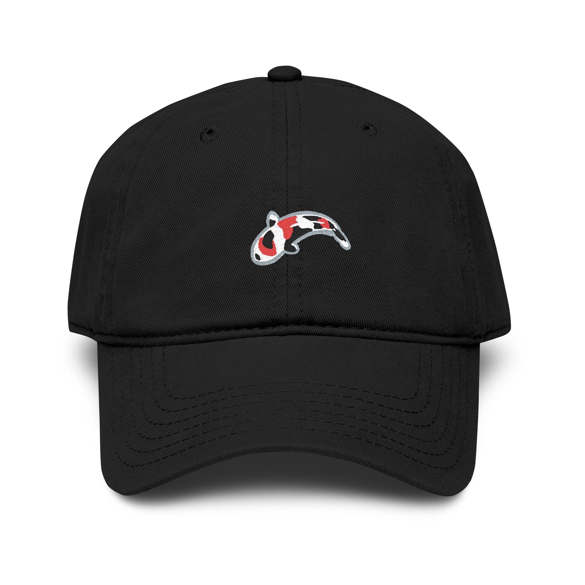 Koi Fish Embroidered Washed Baseball Cap