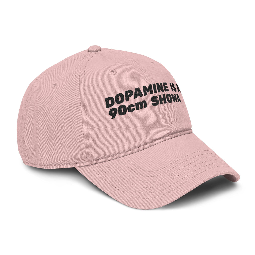 Washed Baseball Cap — "DOPAMINE IS A 90cm SHOWA" Embroidered Dad Hat