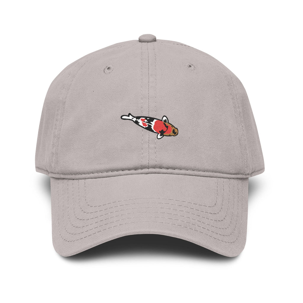 Koi Embroidered Garment-Washed Baseball Cap
