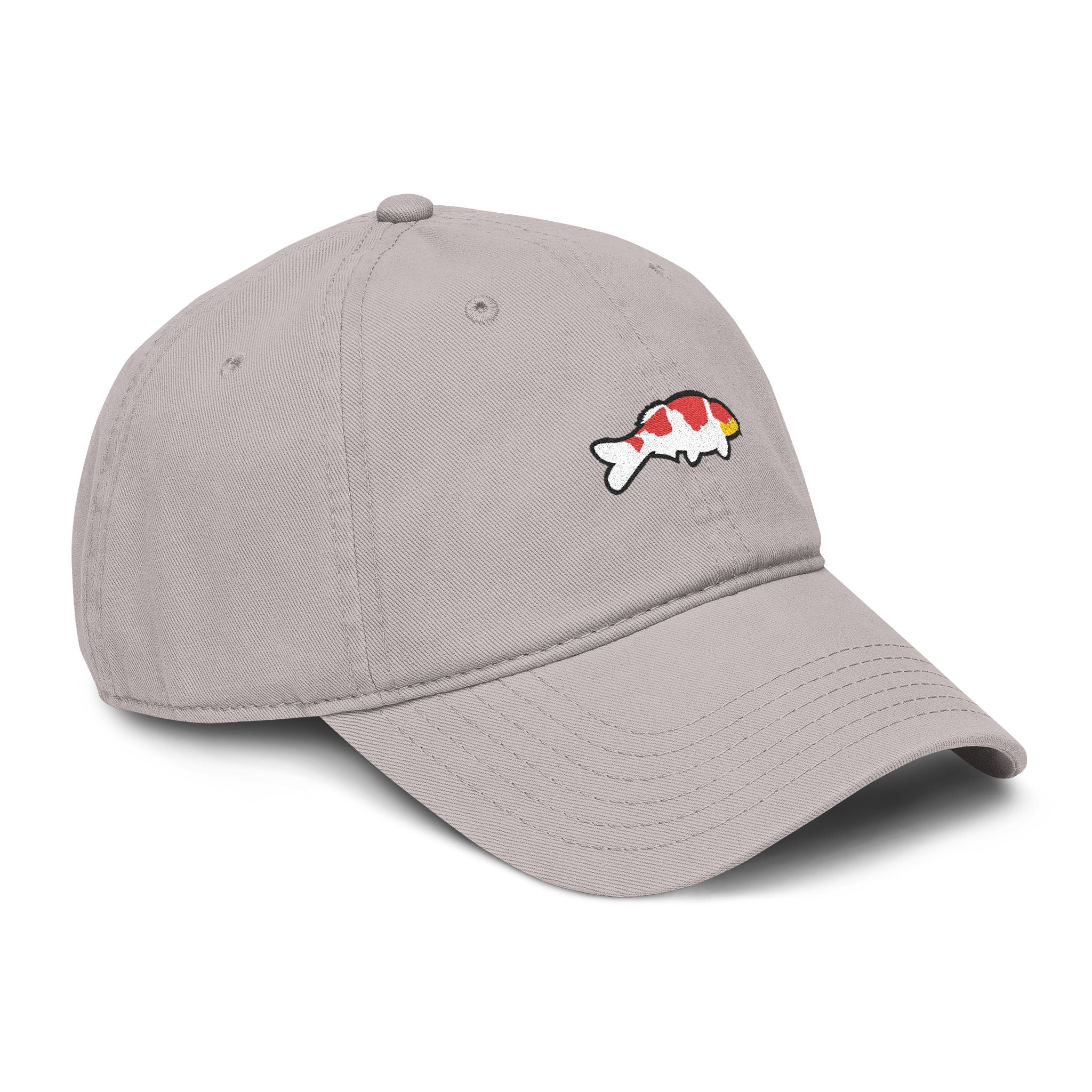 Koi Fish Embroidered Washed Baseball Cap