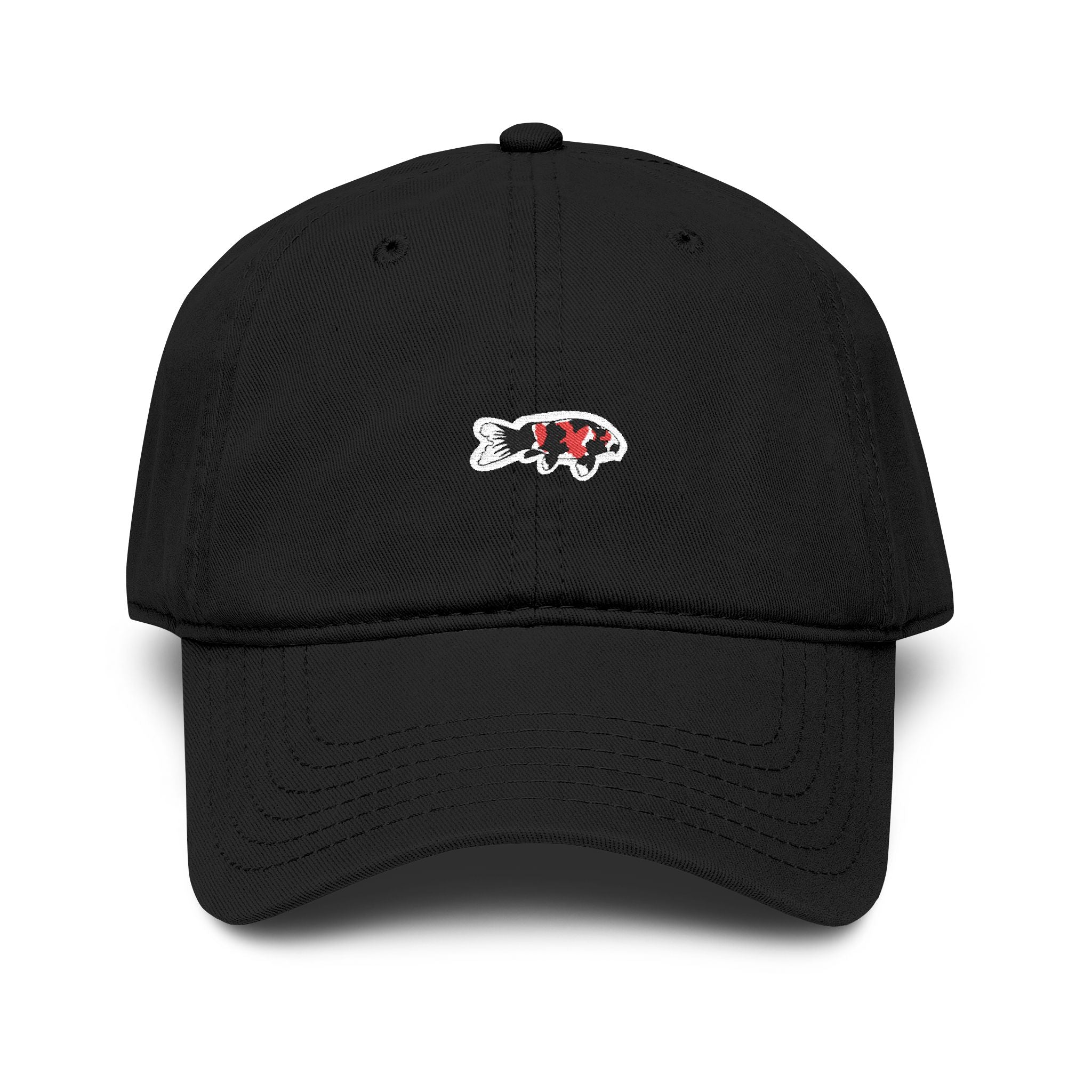 Koi Fish Embroidered Washed Baseball Cap
