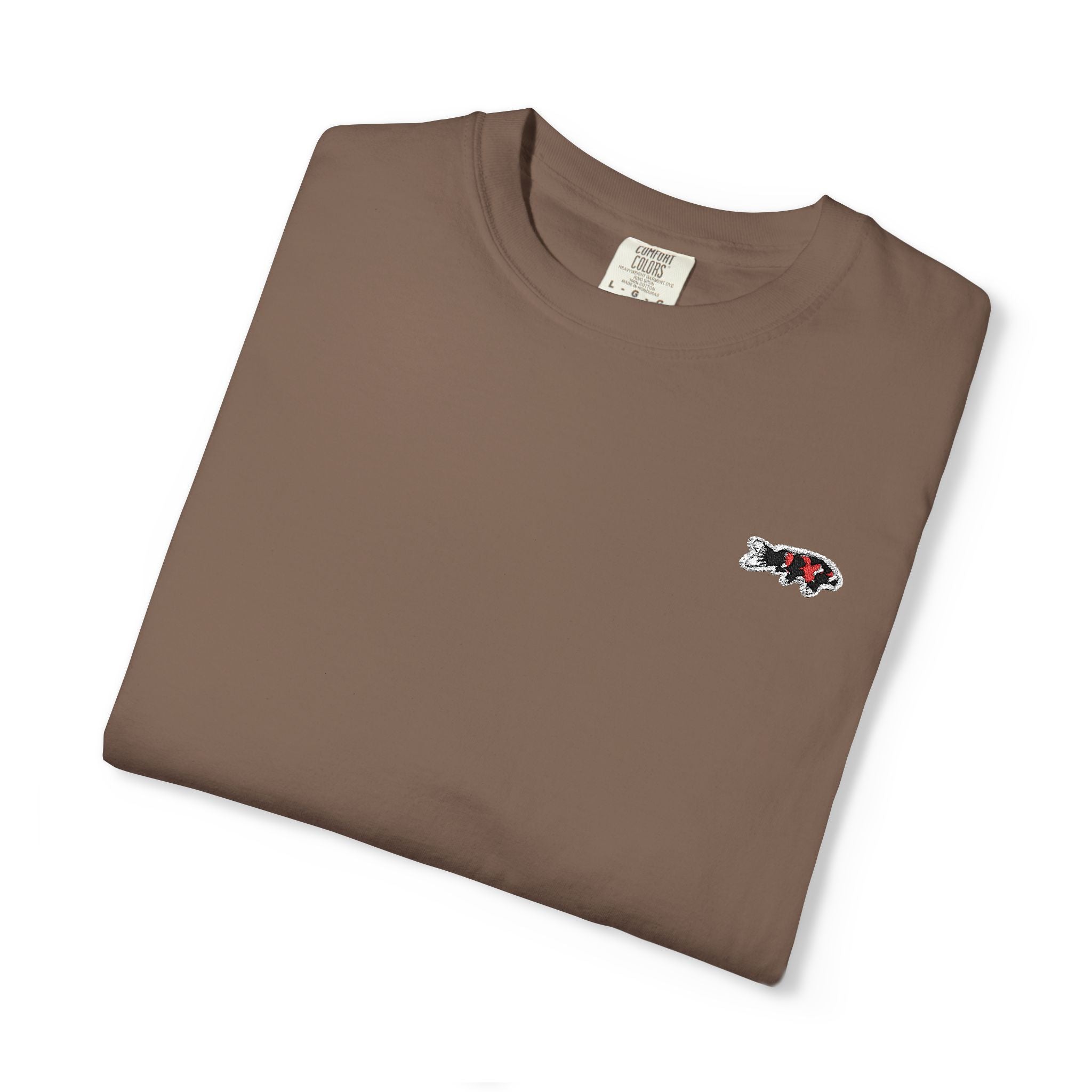 Embroidered Japanese Koi Fish Logo Design T-Shirt