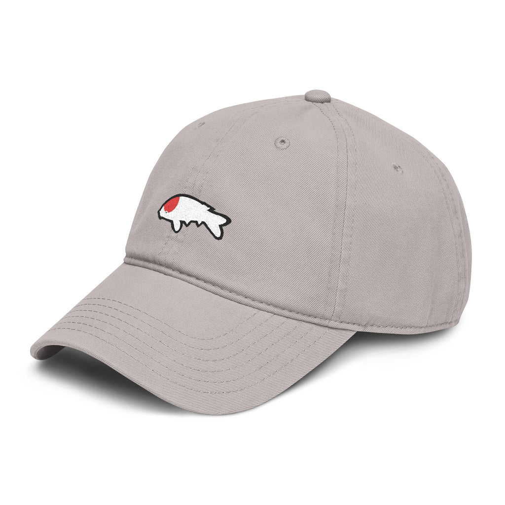 Washed Baseball Cap — Minimal Koi Fish Embroidered Hat