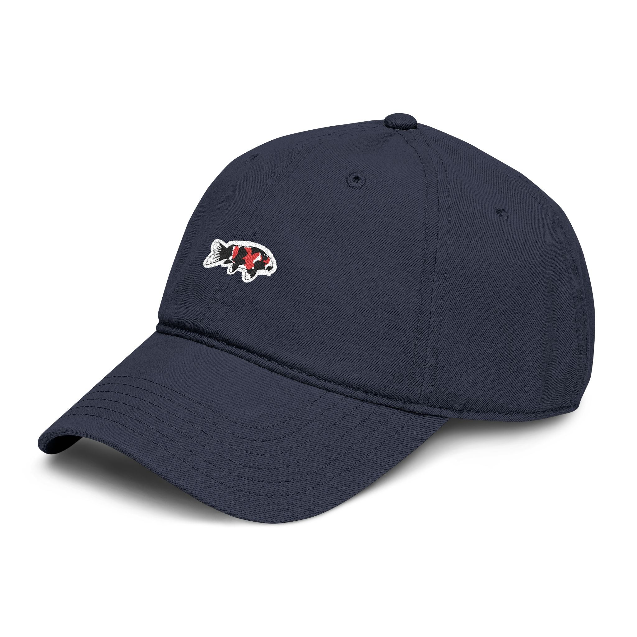 Koi Fish Embroidered Washed Baseball Cap