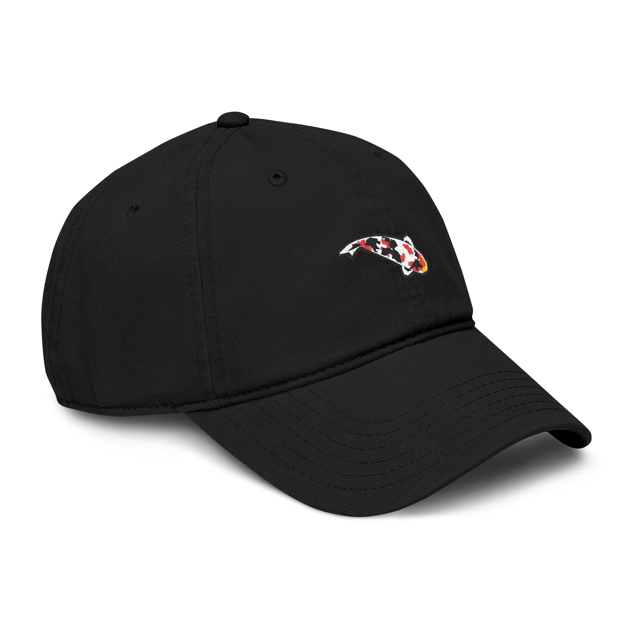Koi Fish Embroidered Washed Baseball Cap