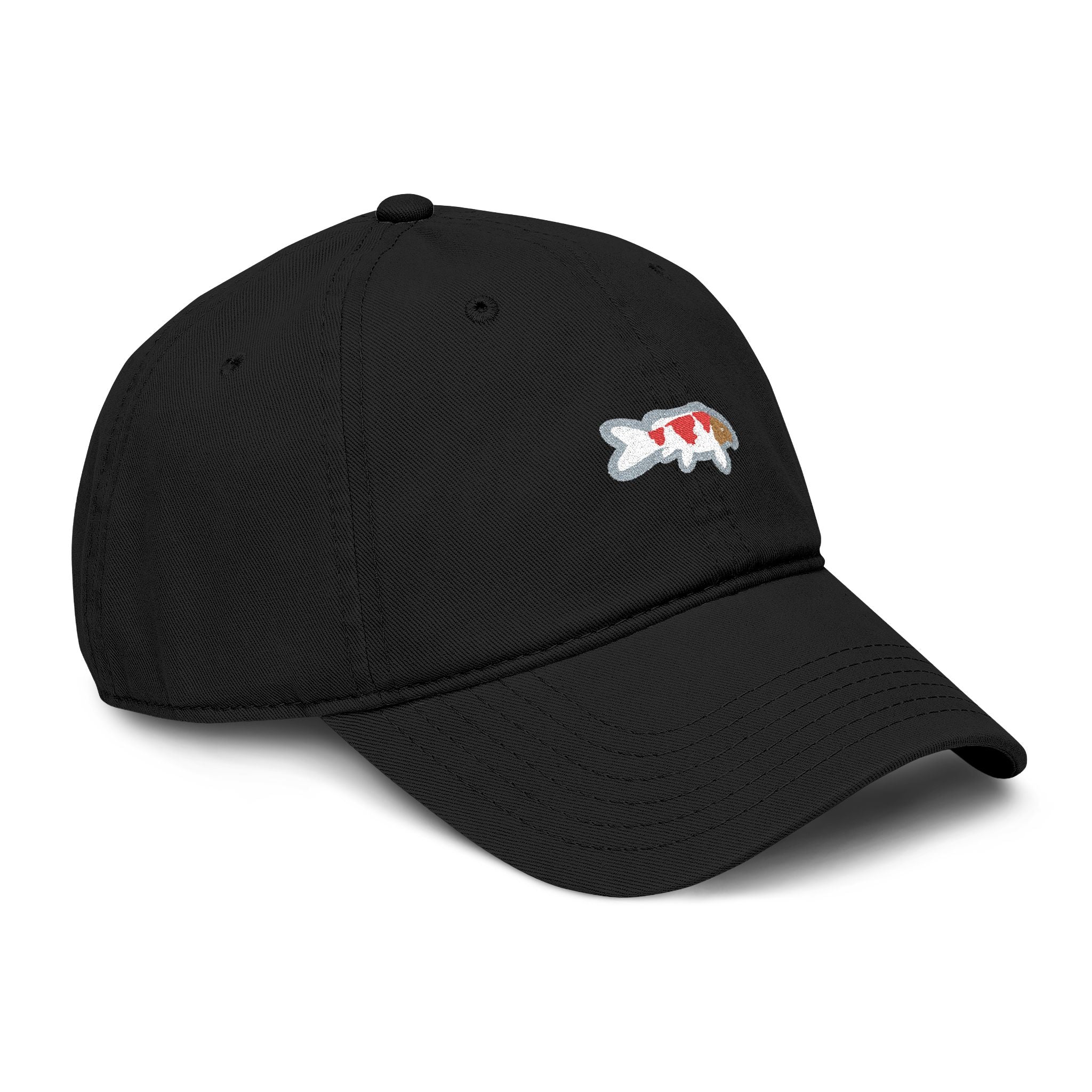 Koi Fish Embroidered Washed Baseball Cap