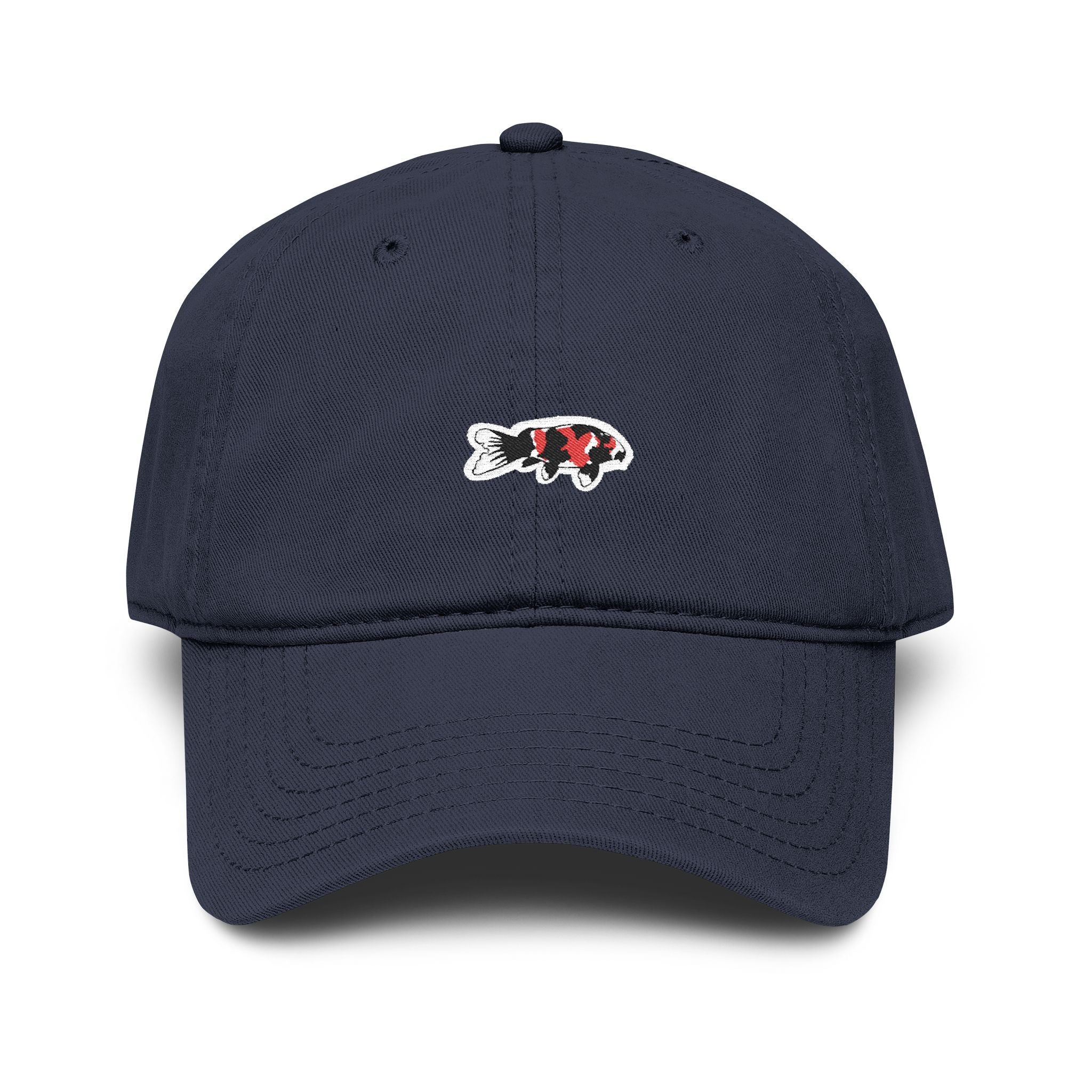 Koi Fish Embroidered Washed Baseball Cap