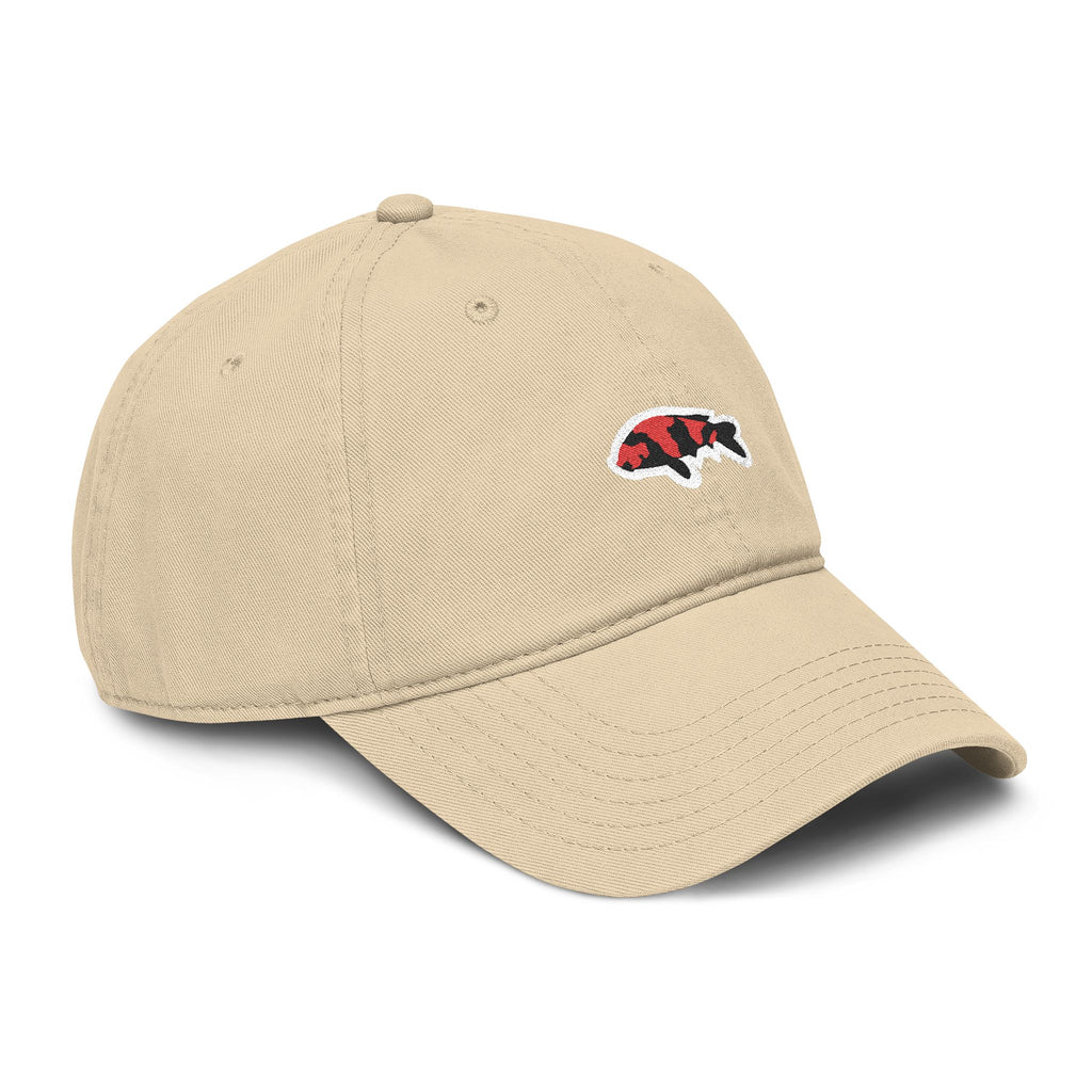 Washed Baseball Cap with Koi Fish Patch — Casual Vintage Fishing Hat